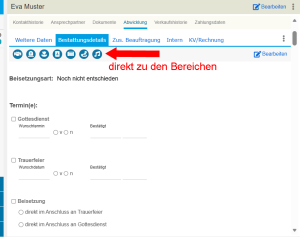 Bestattuntgsdetails in meinOnlinebüro