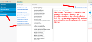 In der Verwaltung von meinOnlineBüro lassen sich Formularvorlagen hinterlegen, die sich auf Basis erfasster Kundendaten automatisch befüllen und anschließend direkt drucken oder per E-Mail versenden lassen.