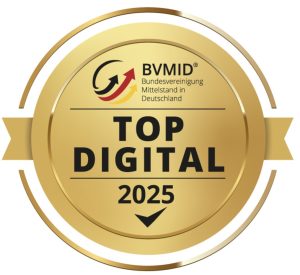 meinOnlineBüro wurde von der Bundesvereinigung Mittelstand in Deutschland mit dem Siegel „Top Digital 2025" ausgezeichnet.