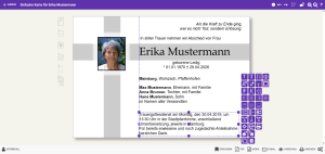 Der Trauerkarteneditor